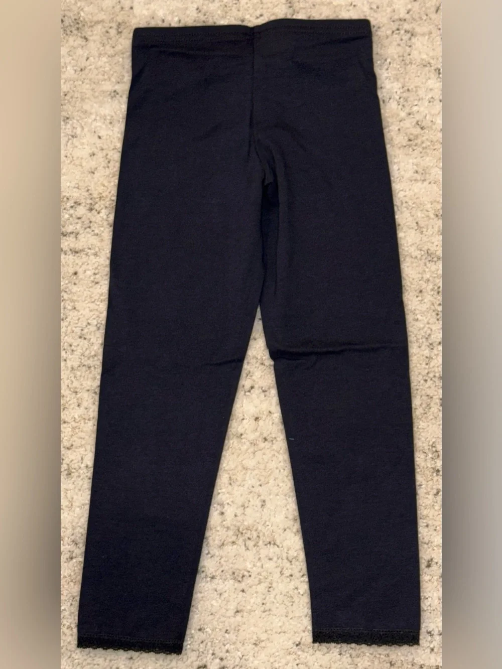NWT Old Navy Girls Black Full Length Leggings Size S 6-7 Stretch Cotton Basic